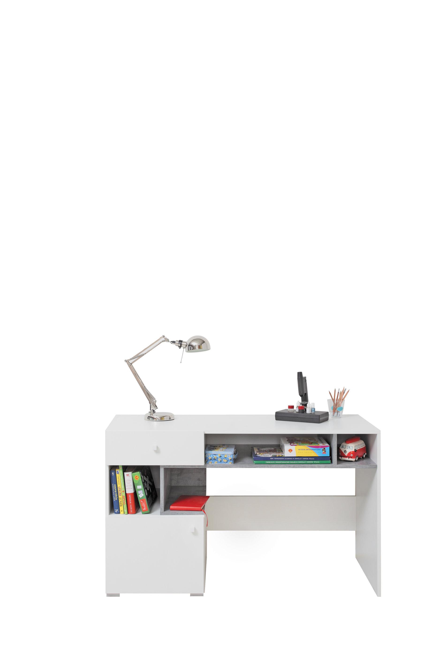 SCHREIBTISCH GALIA 125x55x76 cm, Weiß - Weiß, Holzwerkstoff (55/125/76cm) - MASSENO