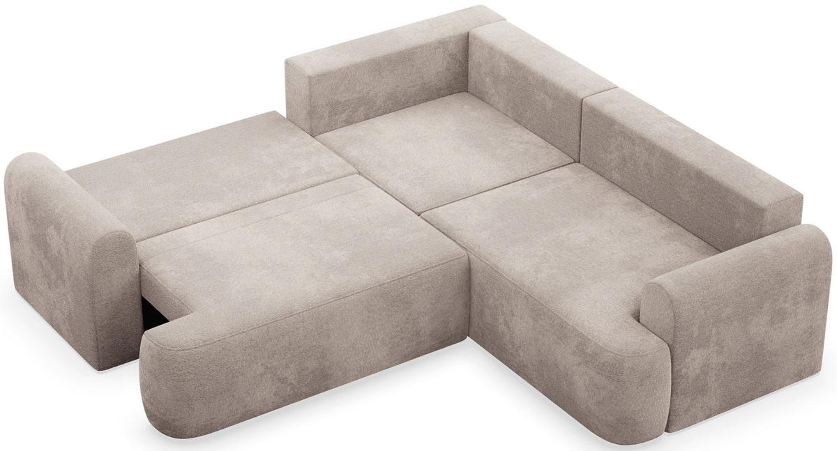 ECKSOFA Kaveo 245 cm universell mit Eckelement - Taupe/Schwarz, Kunststoff/Textil (245/245cm) - Selsey
