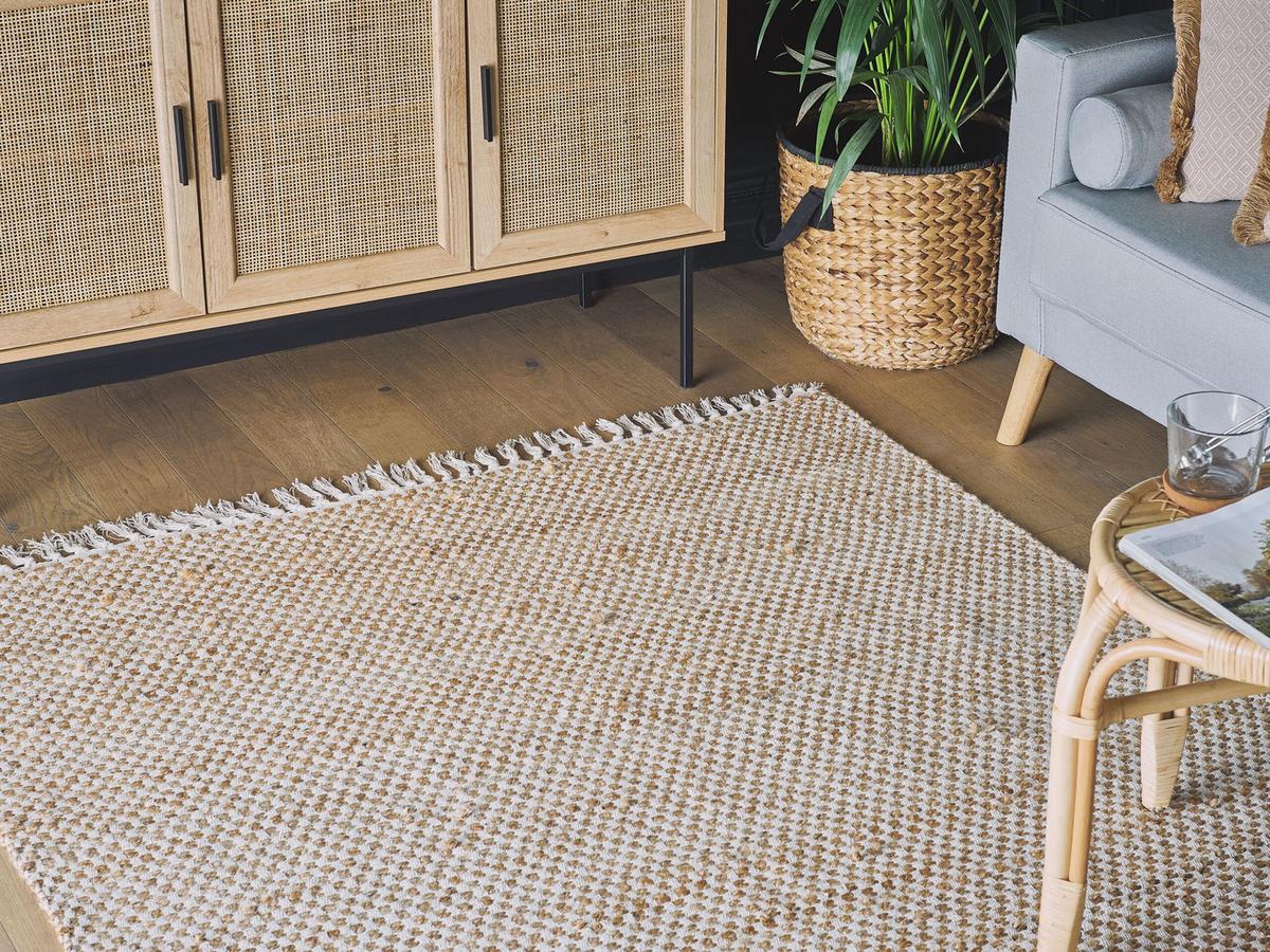 KURZFLOR-TEPPICH Zerdali 200/140 cm - Beige, Naturmaterialien (140/200cm) - Beliani