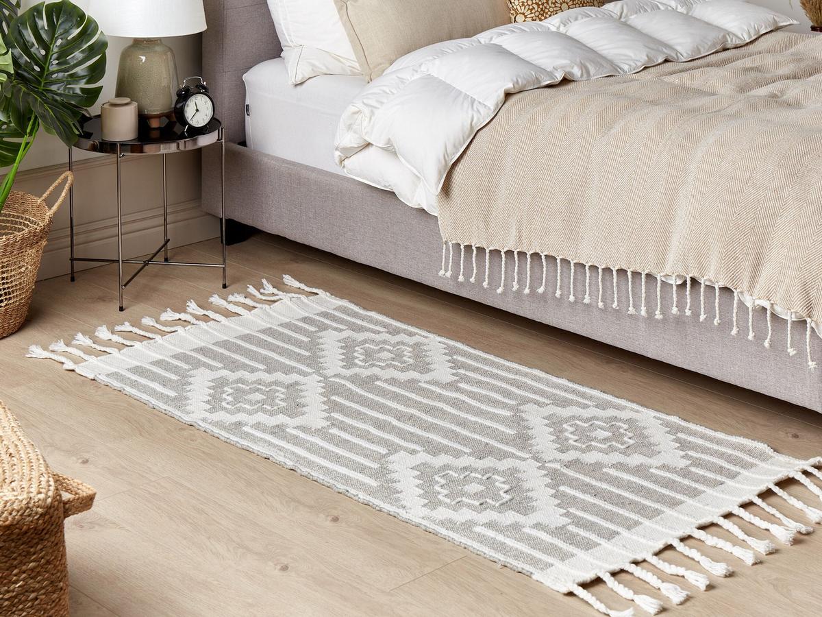 VINTAGE-OUTDOOR TEPPICH Tabiat 150/80 cm - Weiß, Kunststoff (80/150cm) - Beliani