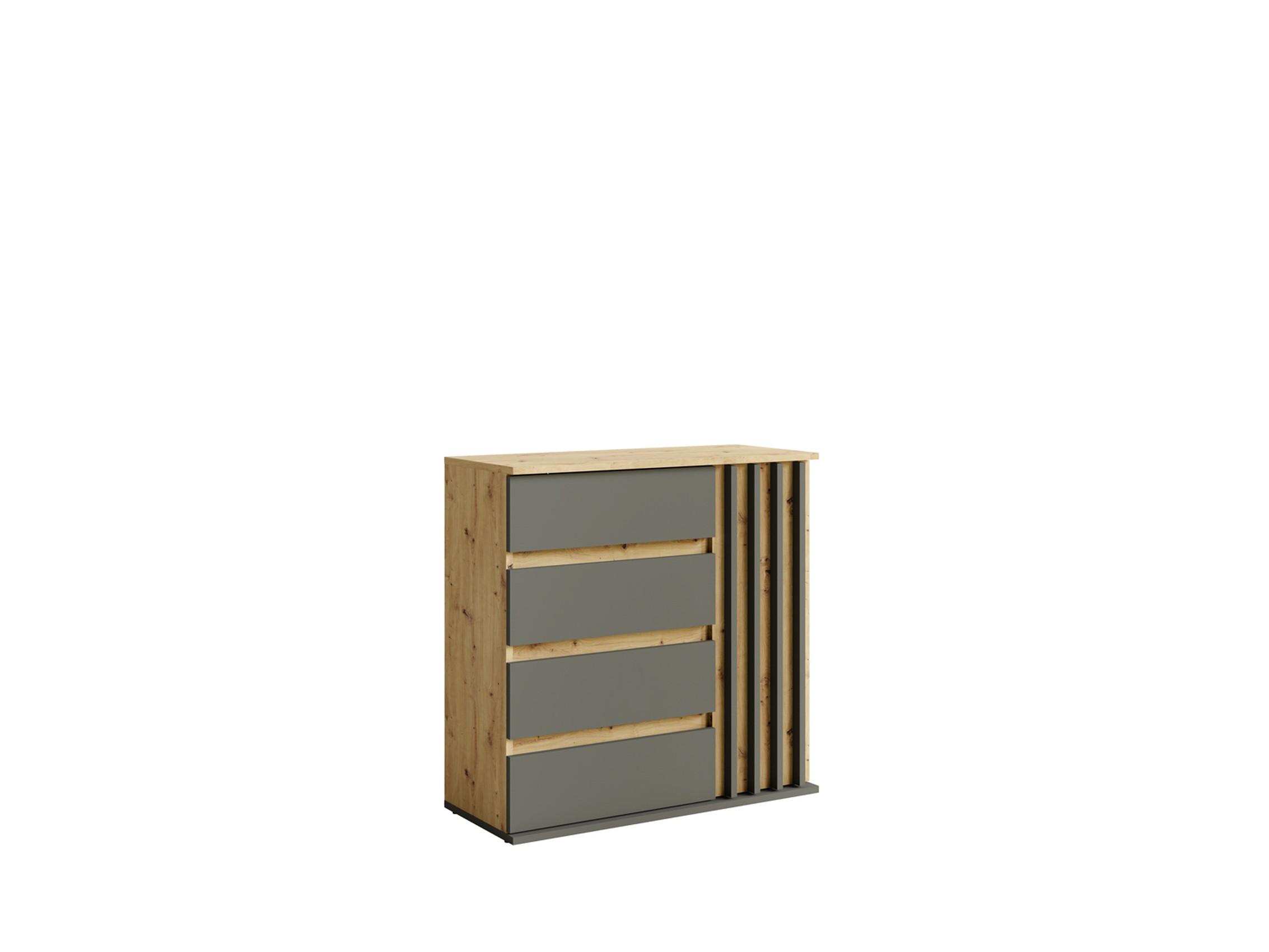 KOMMODE Artisan, Graphitgrau 80/79,7/34 - Graphitfarben/Eiche Artisan, Holzwerkstoff (80/80/34cm) - RAUMHIRSCH FURNITURE