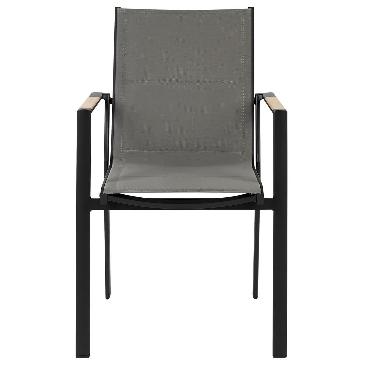 GARTENMÖBEL SET 4-Sitzer Aluminium schwarz/grau Olmetto/Busetto - Hellbraun/Schwarz, Metall - Beliani