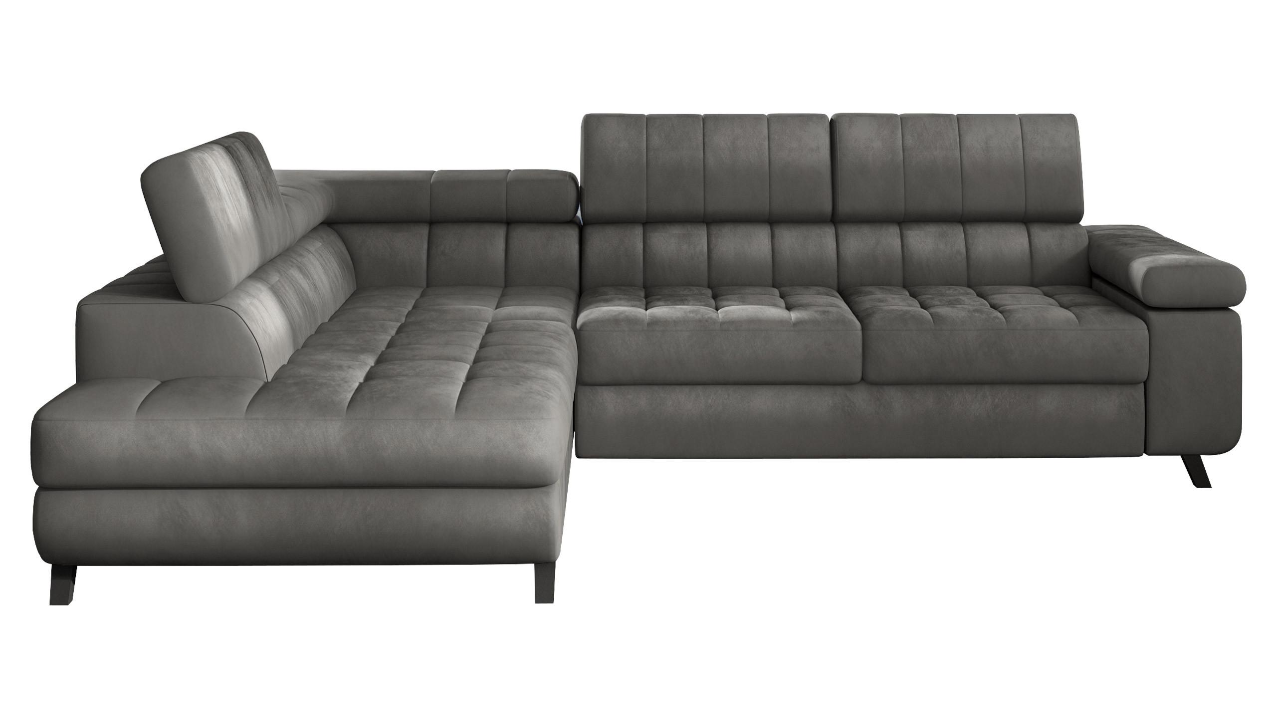 ECKSOFA Nord, Seite: Links - Greige/Schwarz, Holz/Textil (264/203cm) - MIRJAN24