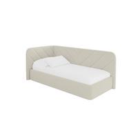 EINZELLBETT Jugendbett mit Bettkasten und Matratze H3/H4, Rechts - FIKY 90x200 Beige - Perlmutt, Holzwerkstoff/Textil (90/200cm) - ALTDECOR