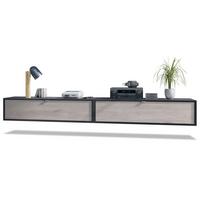 LOWBOARD Lana Fronten in Eiche Nordic - Silbereichenfarben, Holzwerkstoff (120/29/37cm) - Vladon
