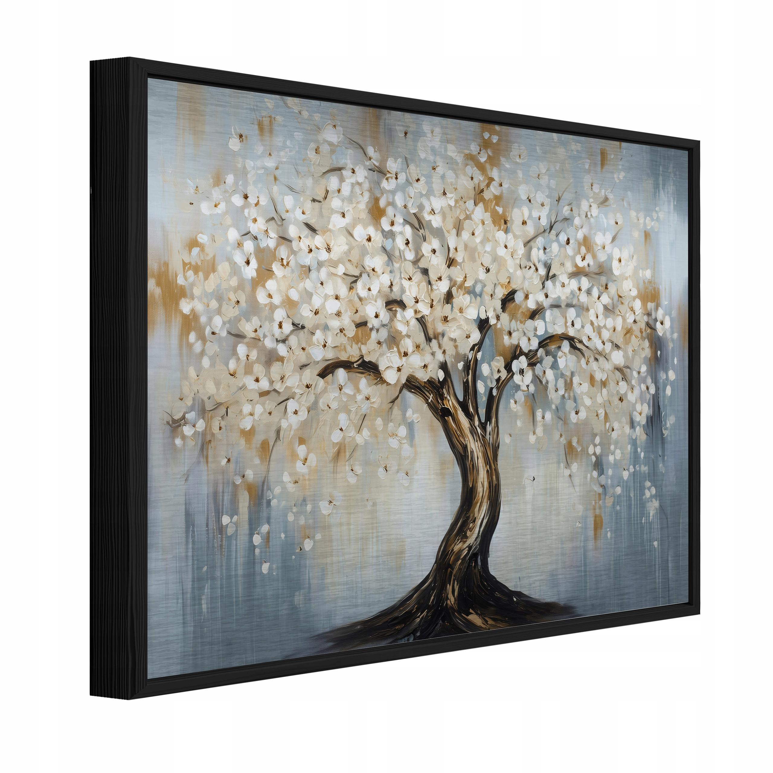 BILDER mit Rahmen Baum Blumen Beige 150x100 cm - Multicolor, Metall (150/100cm) - Wallarena