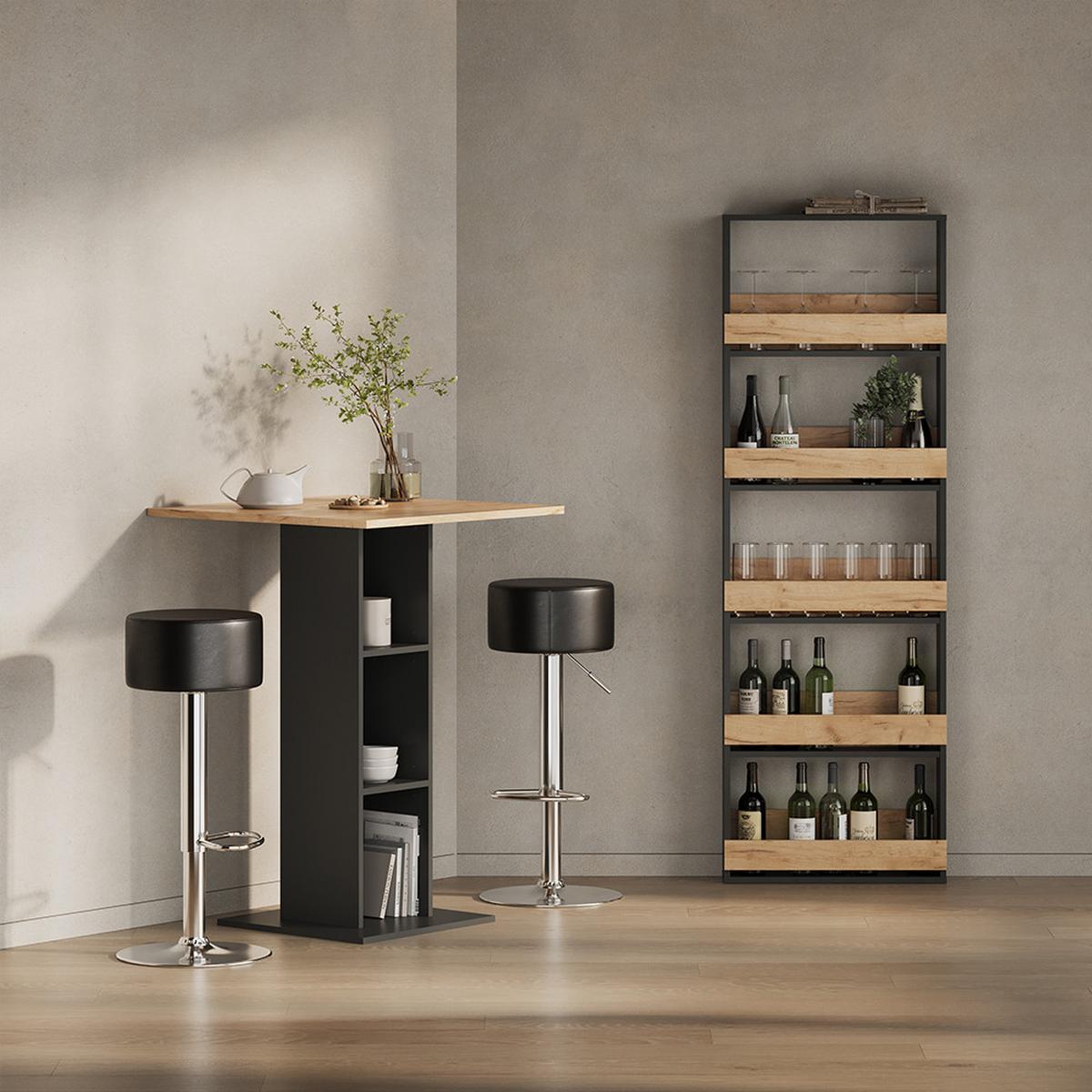 BARTISCH Regusa Goldkraft Eiche/Anthrazit 75 x 75 cm - Honigeiche/Anthrazit, Holzwerkstoff (75/75/106cm) - Livinity®