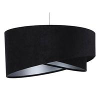 HÄNGELEUCHTE Schwarz 50/23 cm - Silberfarben, Kunststoff (50/1.3/23cm) - ONZENO