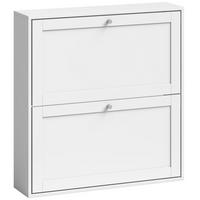 SCHUHSCHRANK MDF Weiß - Weiß, Holzwerkstoff/Metall (20/84/80cm) - HOMCOM