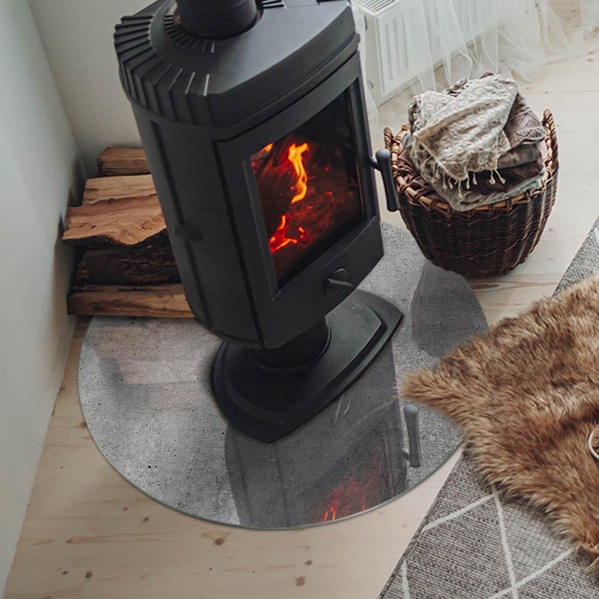 GLASPLATTE für Kamin Ø 70 cm - Grau, Glas (70/70/0.4cm) - TULUP