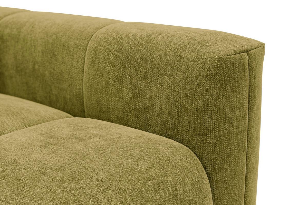 ECKSOFA VERONA 4-Sitzer links, Khaki - Schwarz/Grün, Holz/Textil (266/173cm) - Courtois Laville