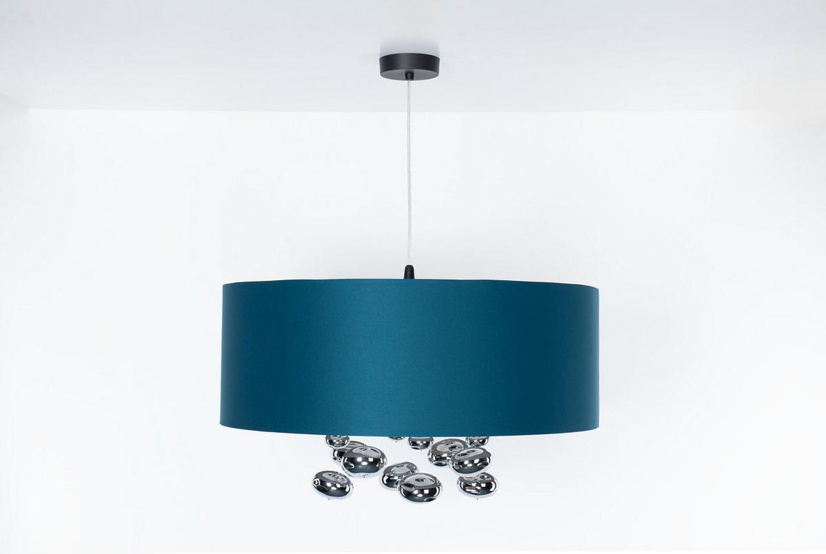 HÄNGELEUCHTE Blau 40/96 cm - Blau/Silberfarben, Kunststoff (40/1/96cm) - ONZENO
