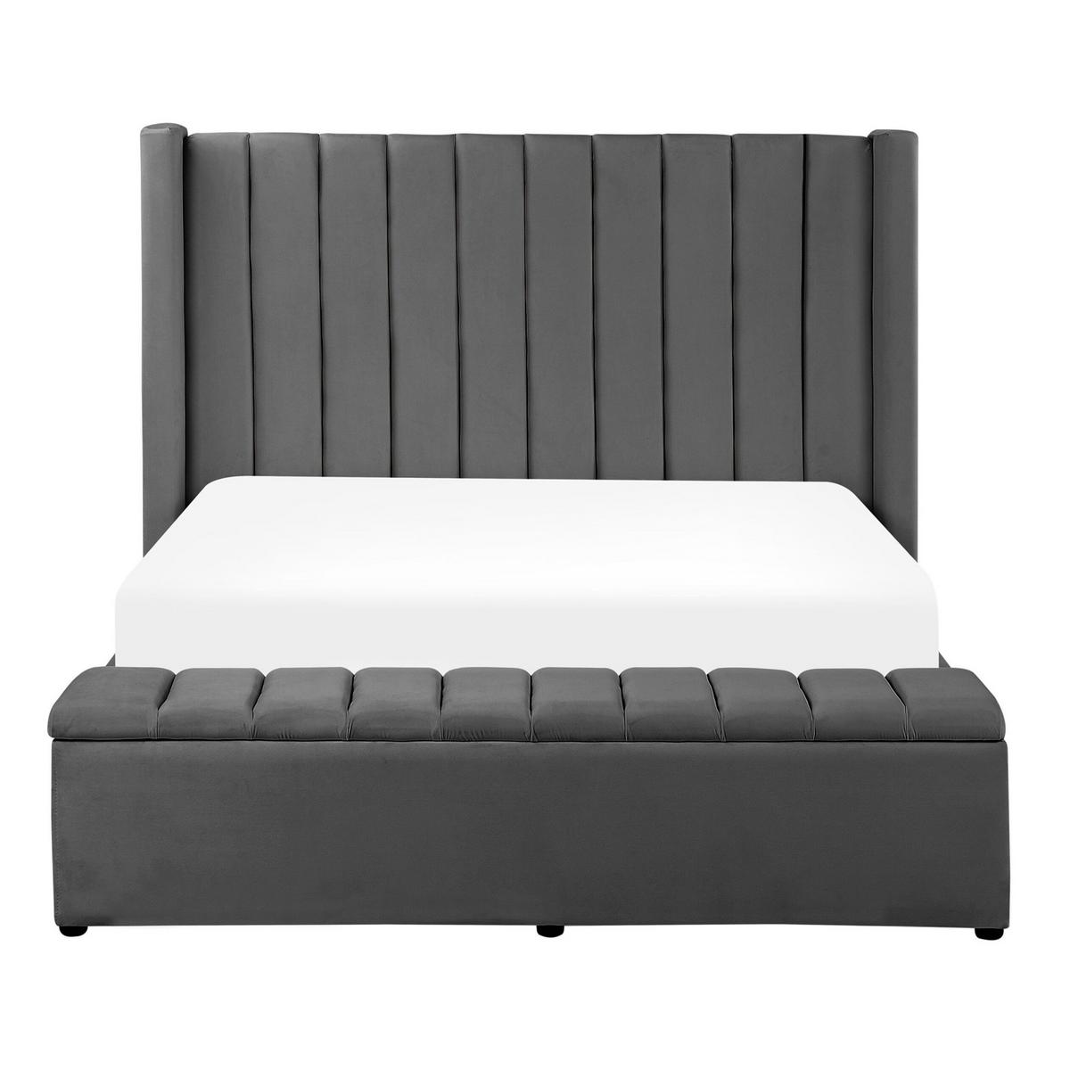 POLSTERBETT 140/200cm Grau Noyers - Grau, Textil (140/200cm) - Beliani