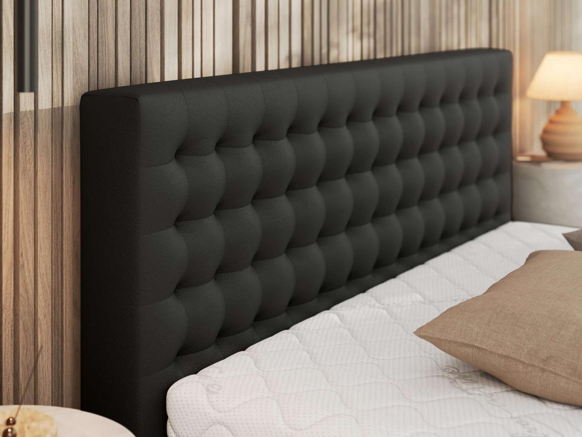 POLSTERBETT PAVO CLASSIC 140/200 - Schwarz Kunstleder - Multipocket-Matratze - Schwarz, Textil (140/200cm) - MKS