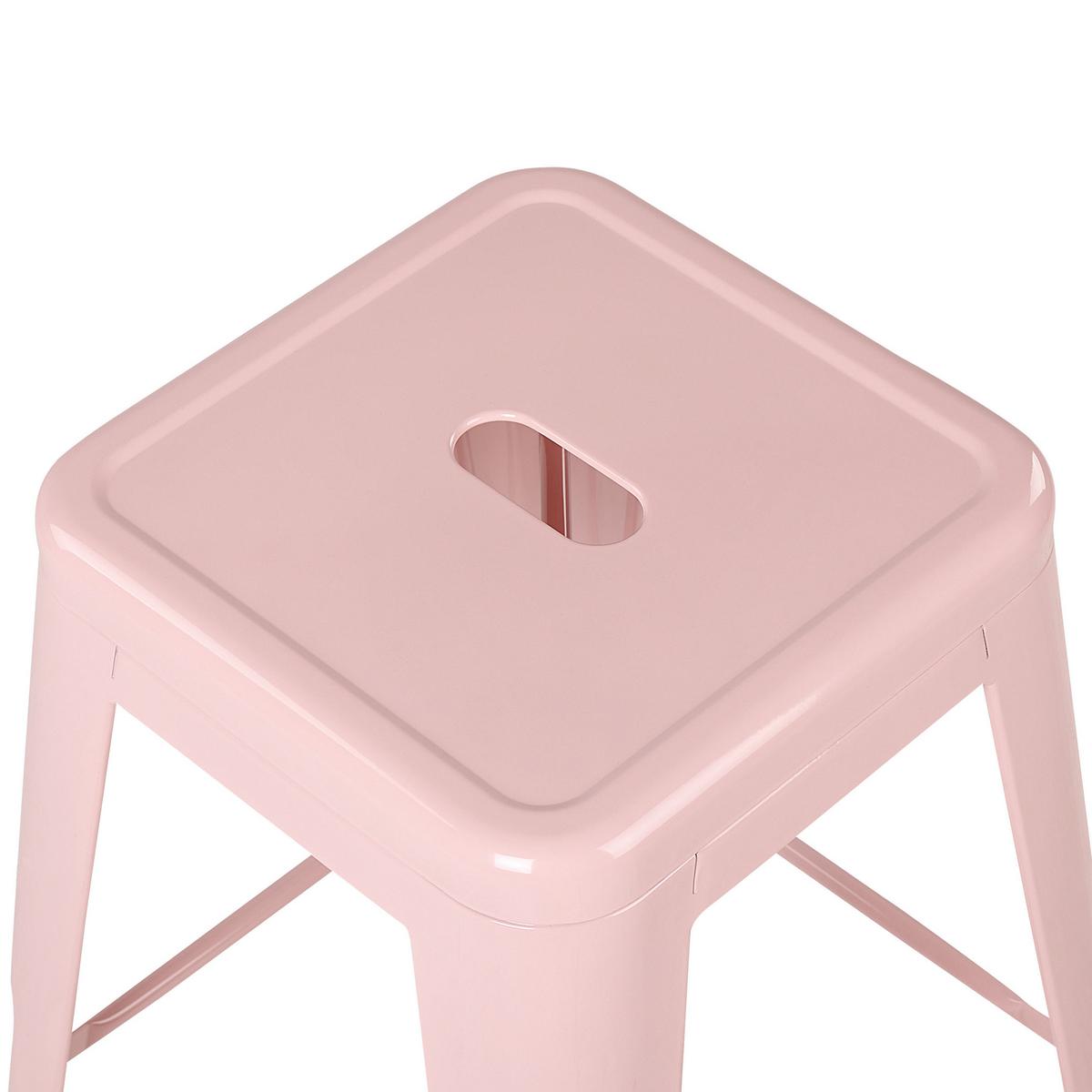 HOCKER 2er-Set Stahl Rosa Cabrillo - Pink, Metall (42/60/42cm) - Beliani