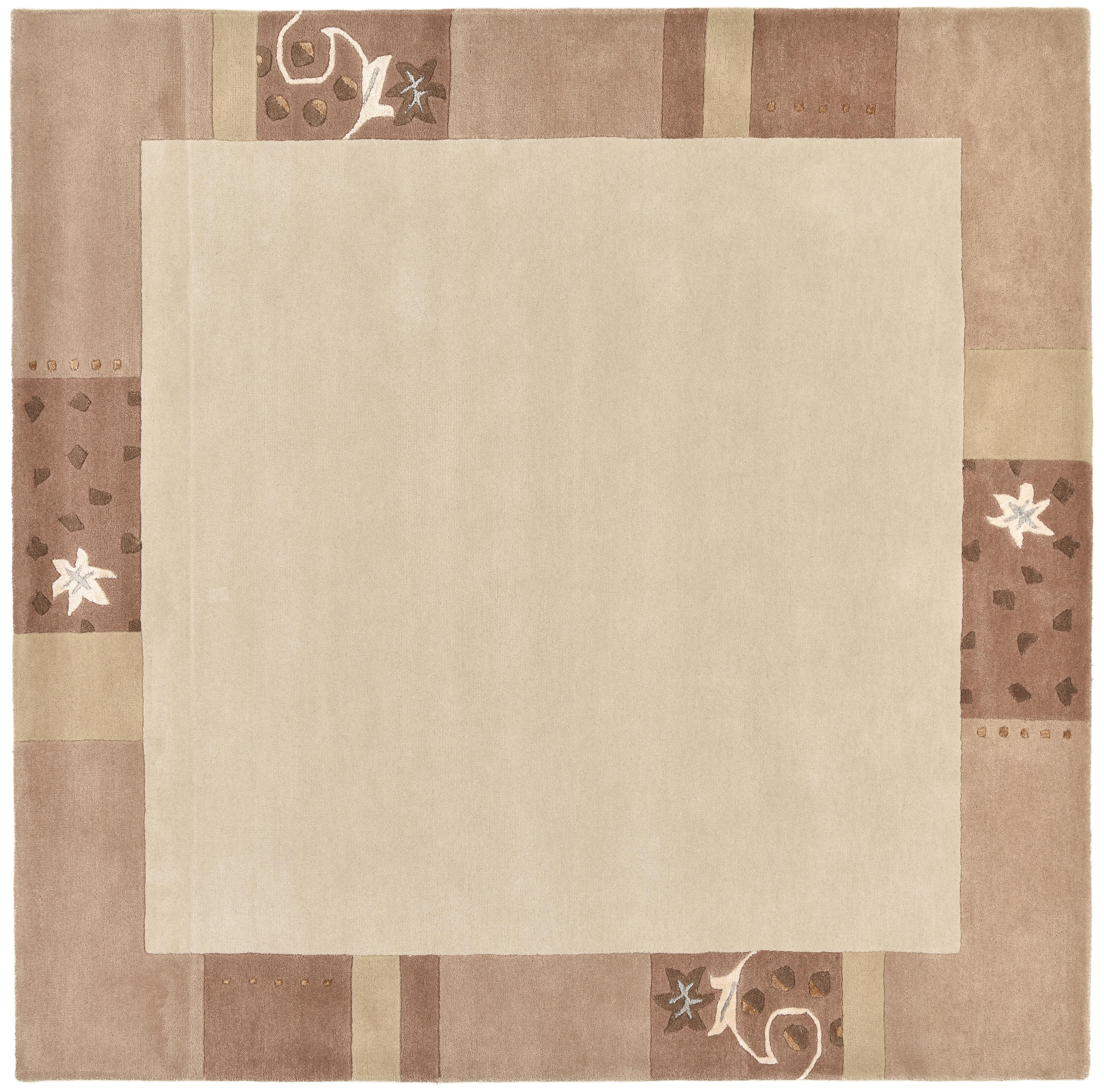 HANDTUFTTEPPICH Royal Ganges 200x200 cm - Beige, Textil (200/200cm) - THEKO