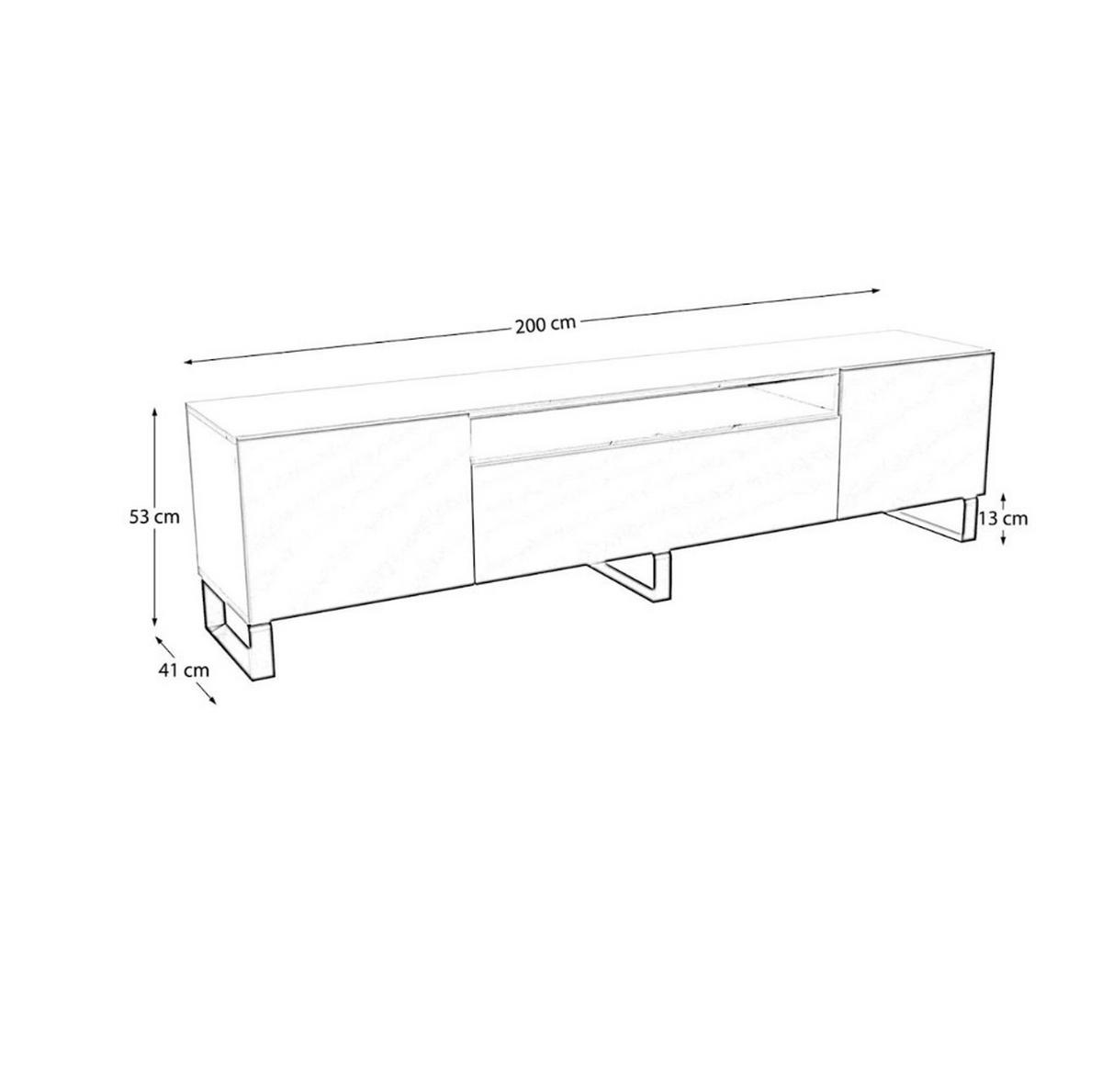 LOWBOARD VAREN 200/41/40 cm, Stand-TV-Schrank Anthrazit / Weiß - Anthrazit/Weiß, Holzwerkstoff (200/41/40cm) - MASSENO
