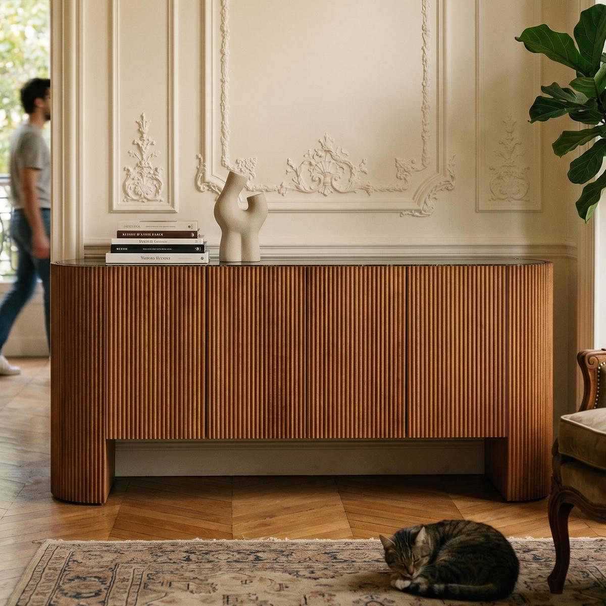 SIDEBOARD TABORA braun, dunkelbraun - Braun, Stein (180/76/40cm) - IDIMEX