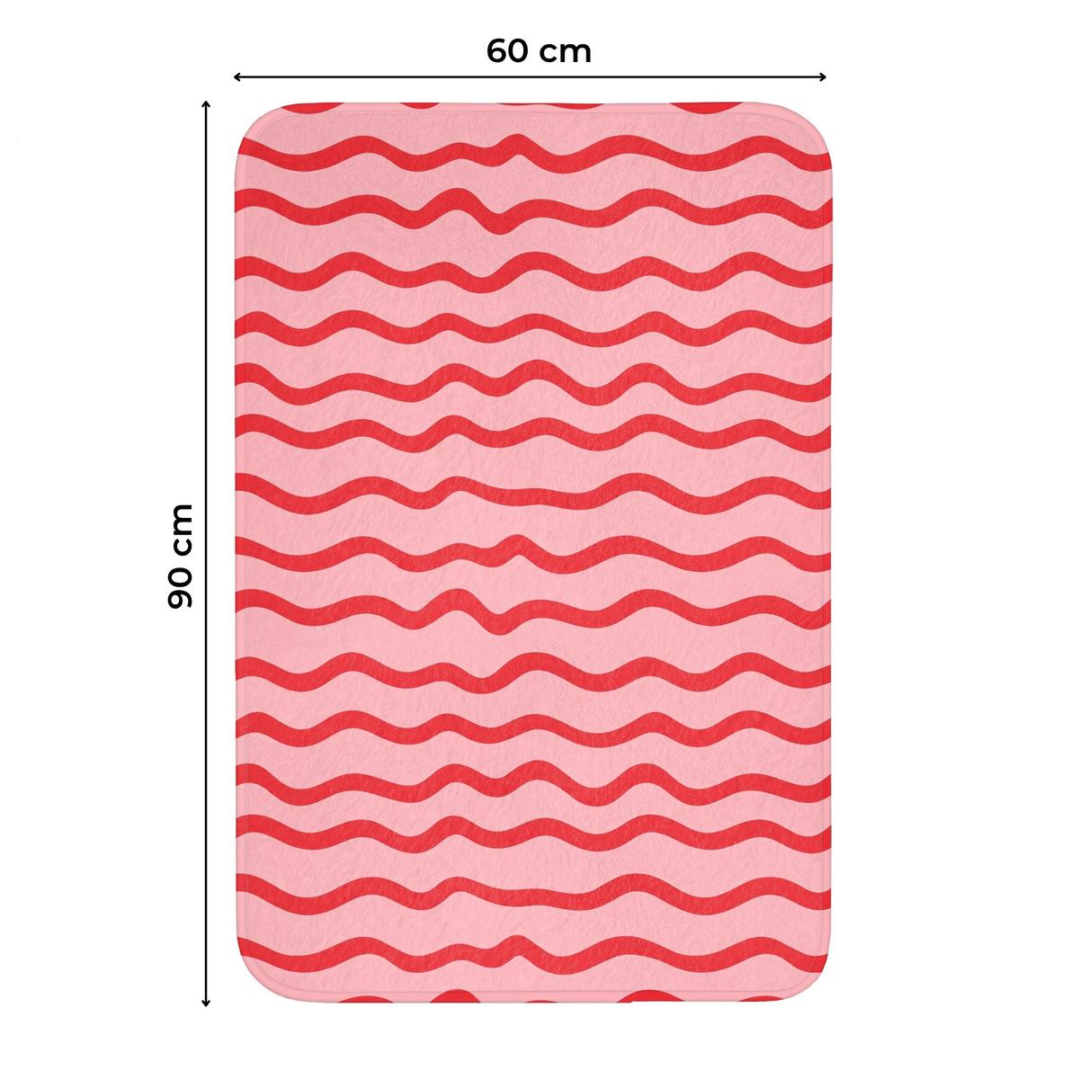 WC-VORLEGER Verspielt - Muster - Rot Toilettenvorleger 60x90 cm - Rosa, Textil (60/1cm) - OnlyWow