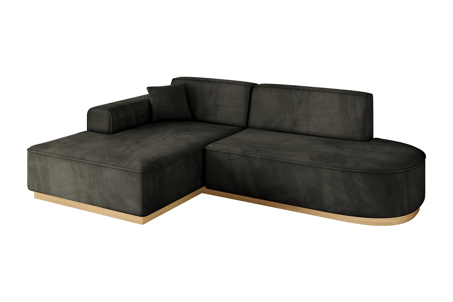 ECKSOFA Ottomane Links IREA-L1-v2 - 232x165x80 cm Schwarz - Schwarz, Holzwerkstoff/Textil (232/165cm) - ALTDECOR