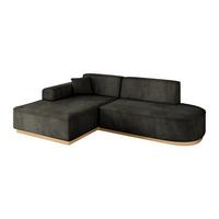 ECKSOFA Ottomane Links IREA-L1-v2 - 232x165x80 cm Schwarz - Schwarz, Holzwerkstoff/Textil (232/165cm) - ALTDECOR