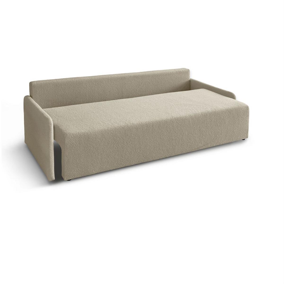 SCHLAFSOFA CUDDLE mit Schlaffunktion und Bettkasten, Quelle 16 - Ecru, Textil (207/90/90cm) - Lookway