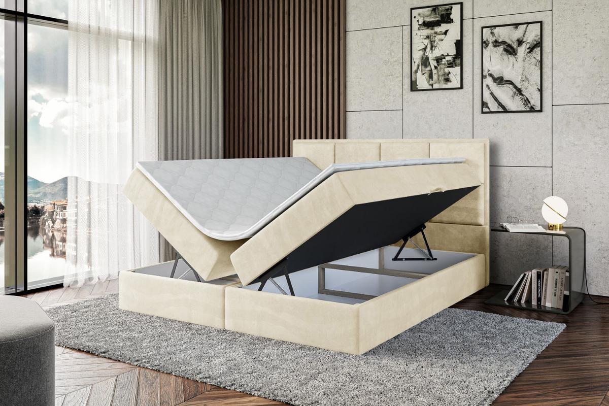 BOXBETT mit Matratze H3 und Lattenrost - NOVA - 180x200 Beige - Beige, Holzwerkstoff (180/200cm) - ALTDECOR