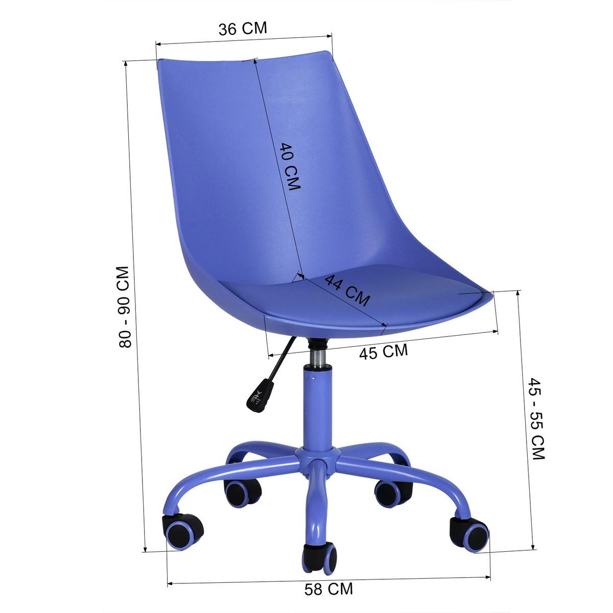 DREHSTUHL Leder Kunststoff Lila - Lila, Kunststoff/Metall (38/85/39cm) - Urban Meuble