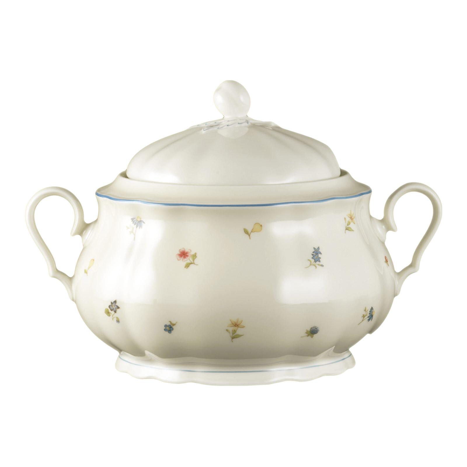 TERRINE MIT DECKEL Marieluise Elfenbein Streublume bunt 3,05 l - Multicolor, Keramik (28.5cm) - Seltmann Weiden