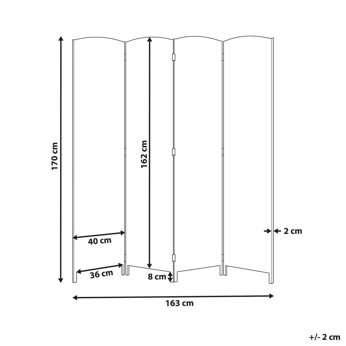 RAUMTEILER 4-teilig Hellbeige 163/170 cm Lappago - Beige, Papier (163/170/2cm) - Beliani