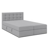 BOXBETT BELINAI 140x200 cm mit Bettkasten und Matratze - Grau + TOPPER - Schwarz/Grau, Holz/Holzwerkstoff (140/200cm) - AX Living