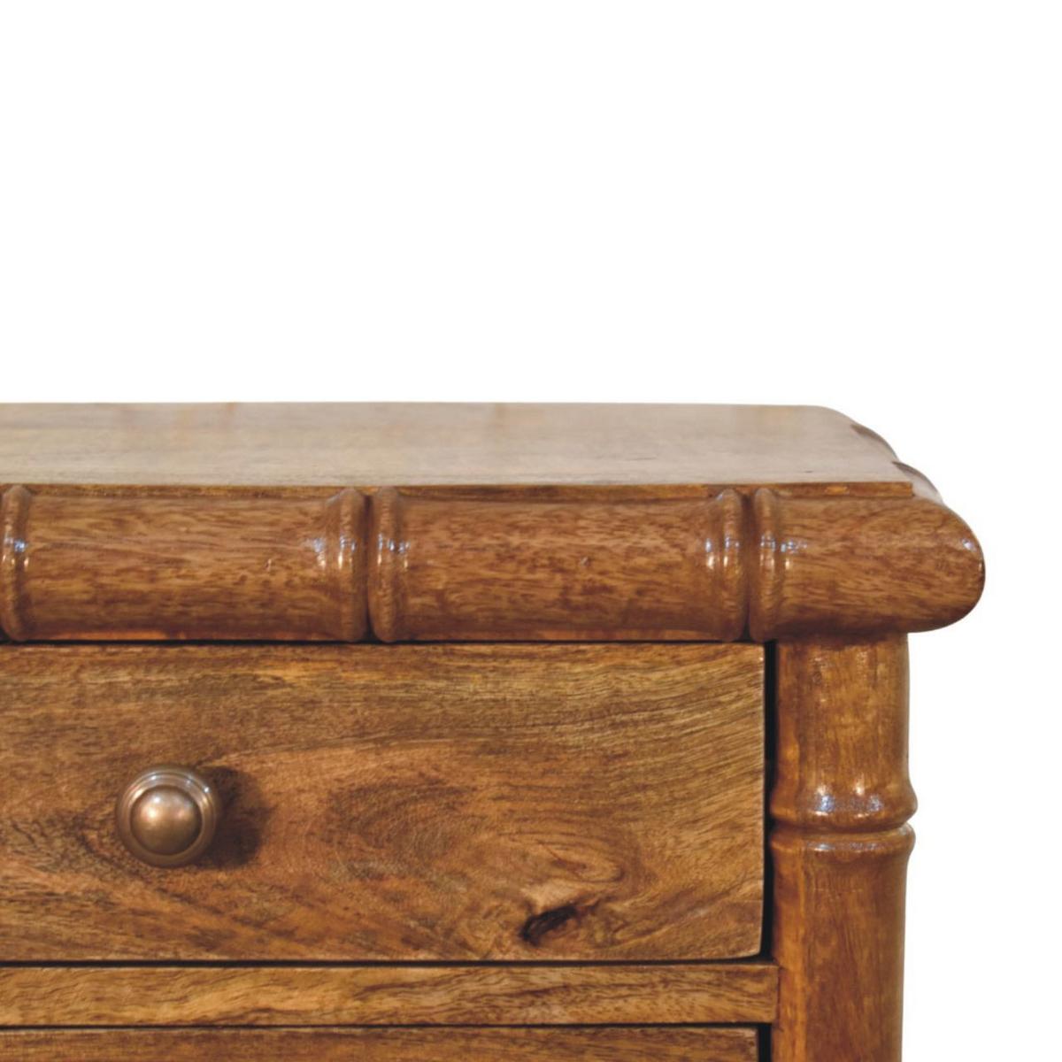 NACHTKASTEN mit Amber Oak Finish, 2 Schubladen - Beige, Holz (44/8.5/32cm) - Artisan Furniture