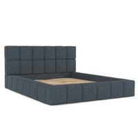 POLSTERBETT Paros mit Stauraum 160/200 cm Marineblau im Modesto Stoff - Schwarz/Naturfarben, Holz/Holzwerkstoff (160/200cm) - AltaBeds
