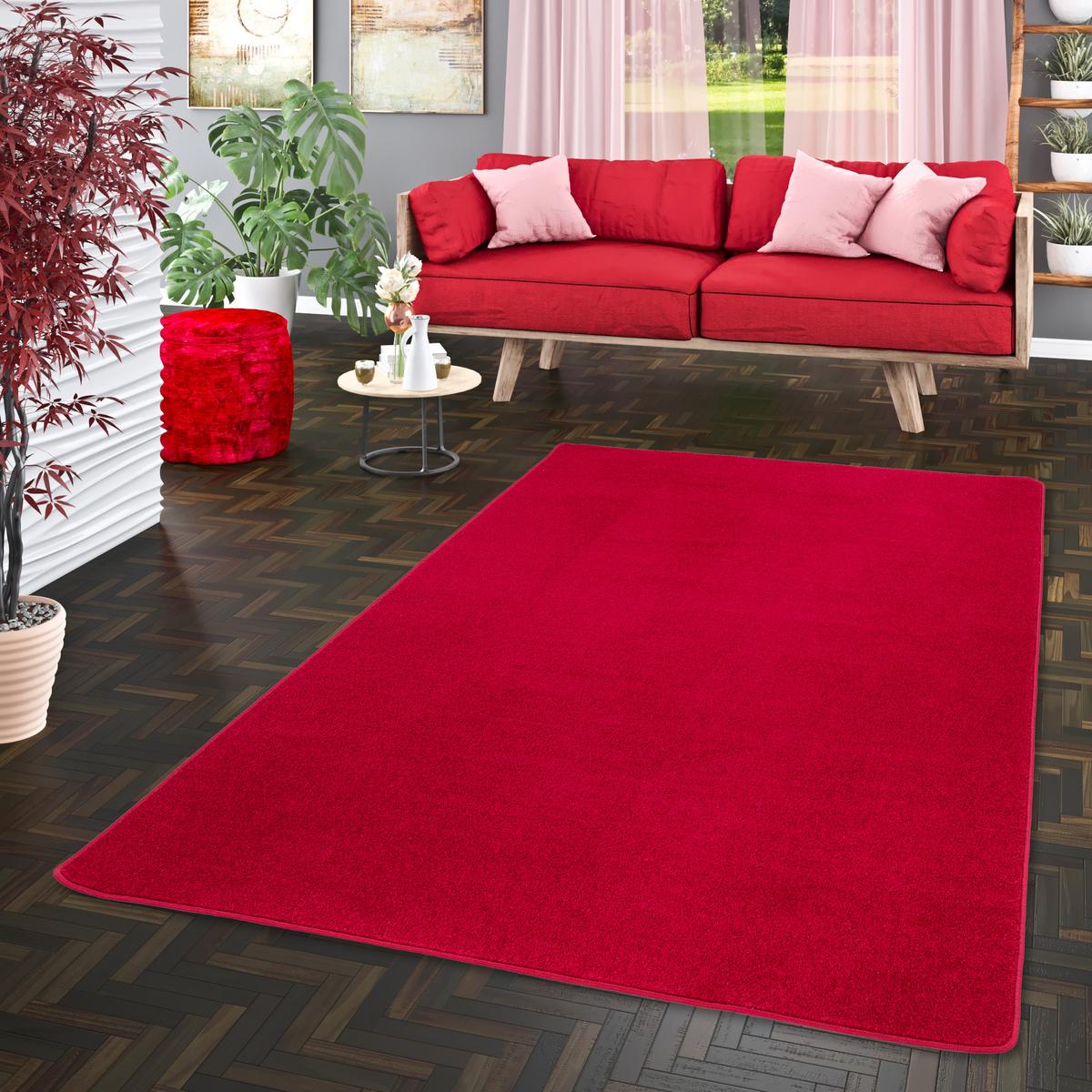 TREND VELOURS TEPPICH JOY - Rot, Textil (200/250cm) - Snapstyle