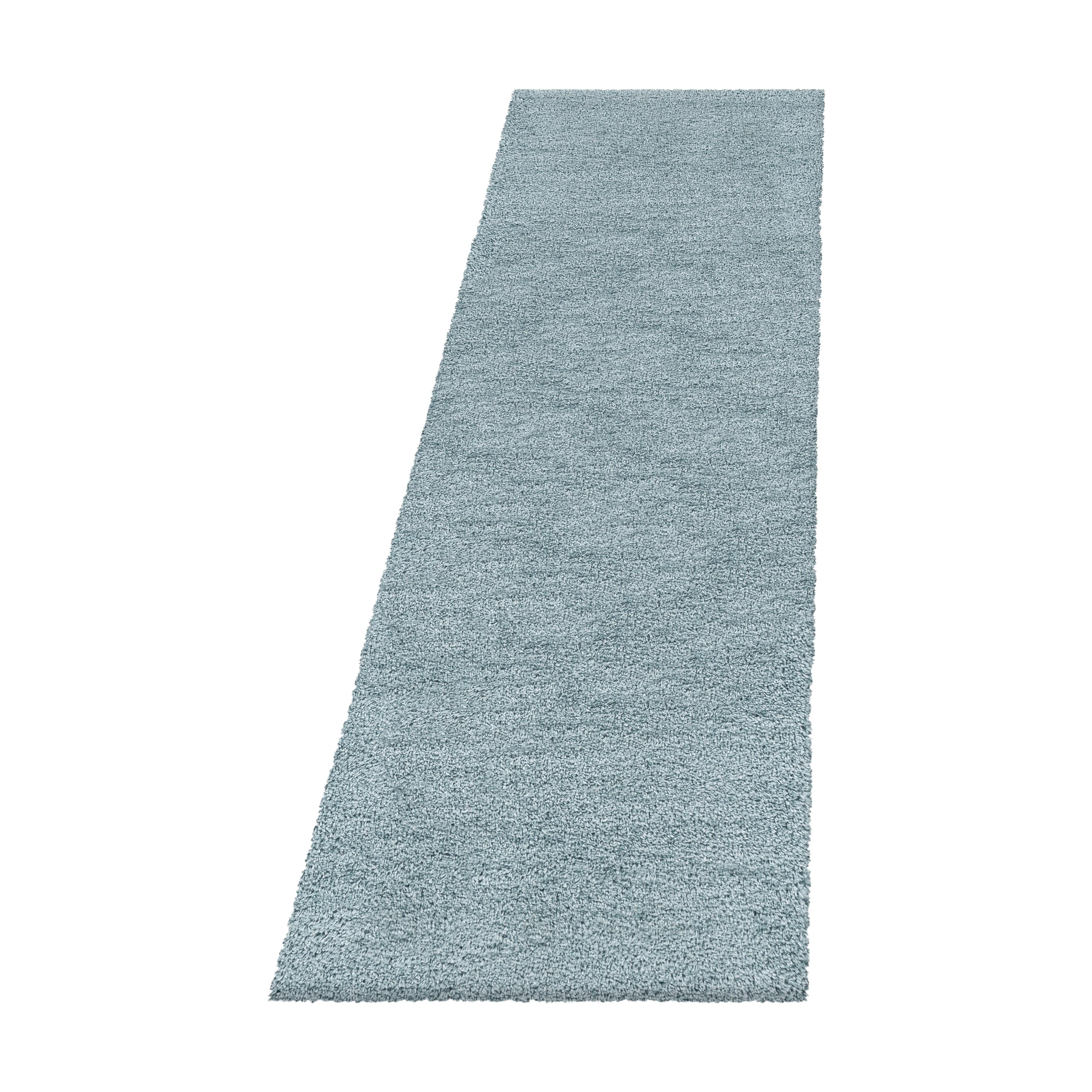 HOCHFLORTEPPICH SALZACH, einfarbig, aus Polypropylen, Blau, 80 x 250 cm - Blau, Textil (250/80cm) - KADIMA DESIGN