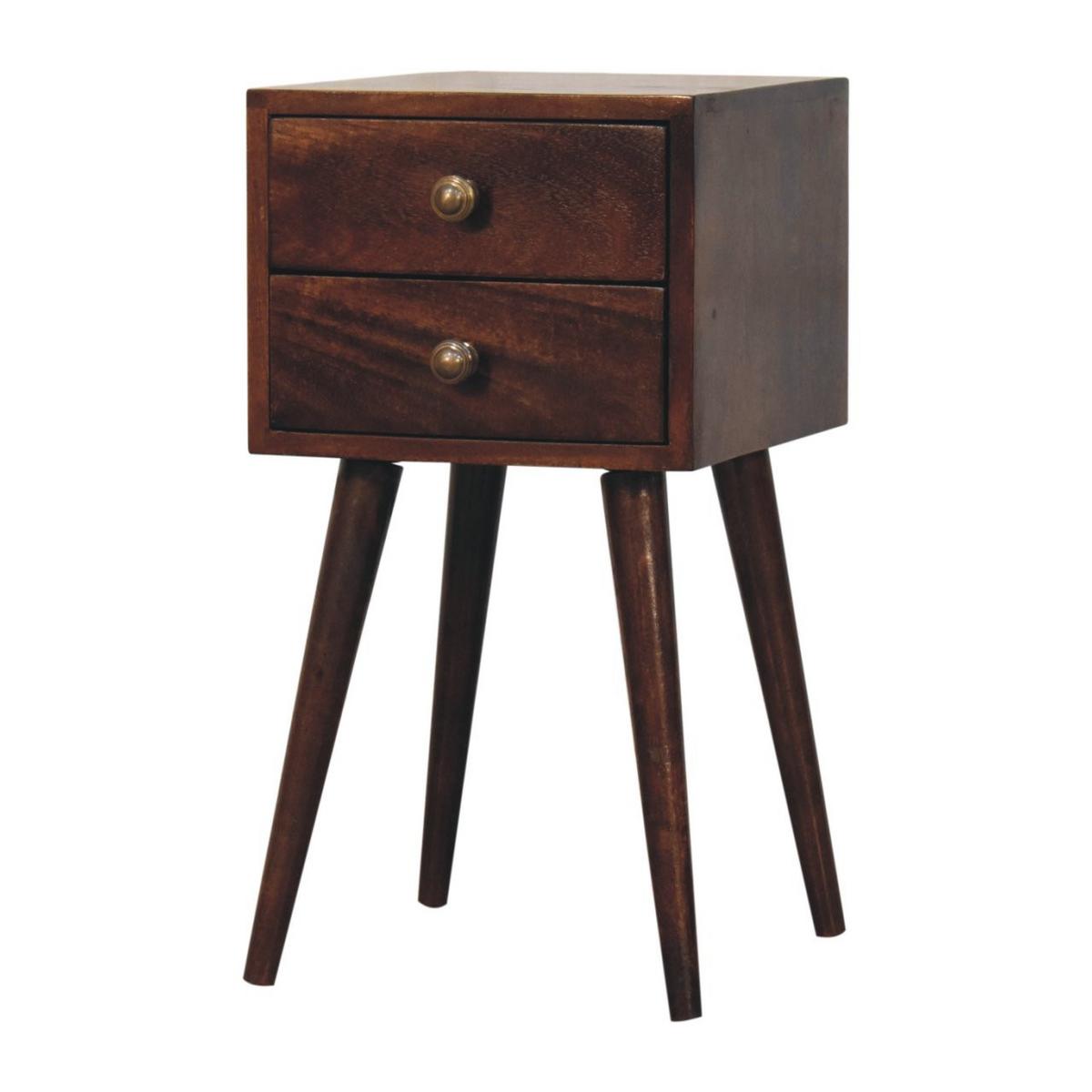 NACHTTISCH California Walnuss-Finish, 2 Schubladen, Dunkelbraun - Dunkelbraun, Holz (30/57/30cm) - Artisan Furniture