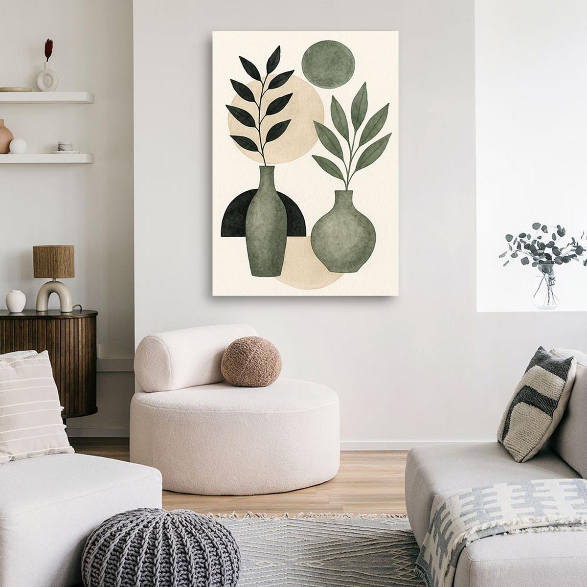 LEINWANDBILD Abstraktion 70x100cm - Grün, Textil (70/100cm) - Feeby