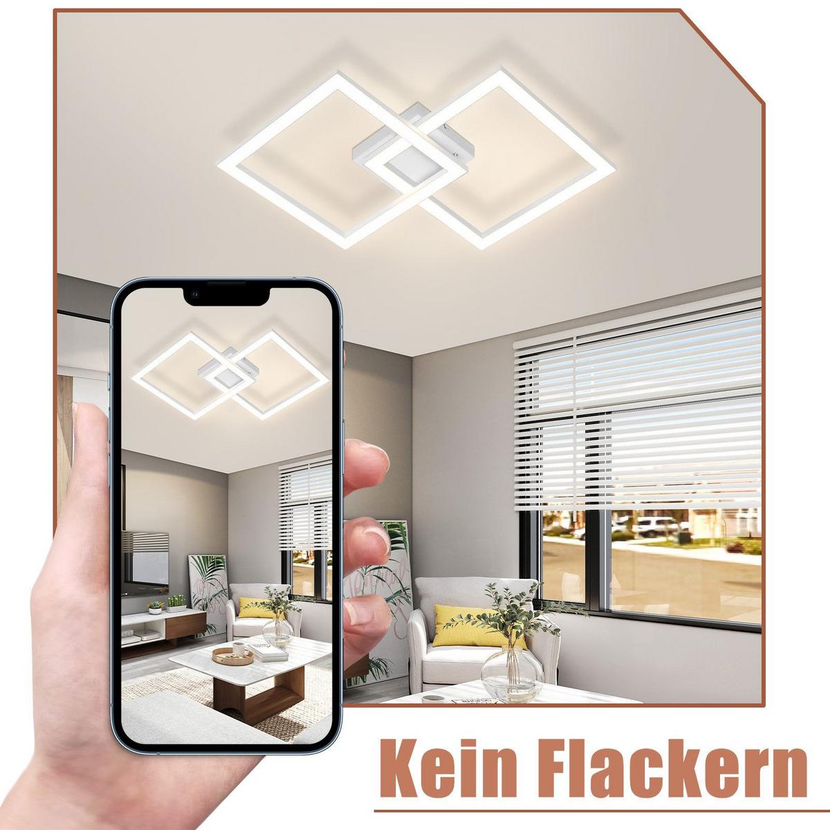 LED-DECKENLEUCHTE Mapes 46.1/46.1/5.8 cm - Weiß, Metall (46.1/46.1/5.8cm) - Nettlife