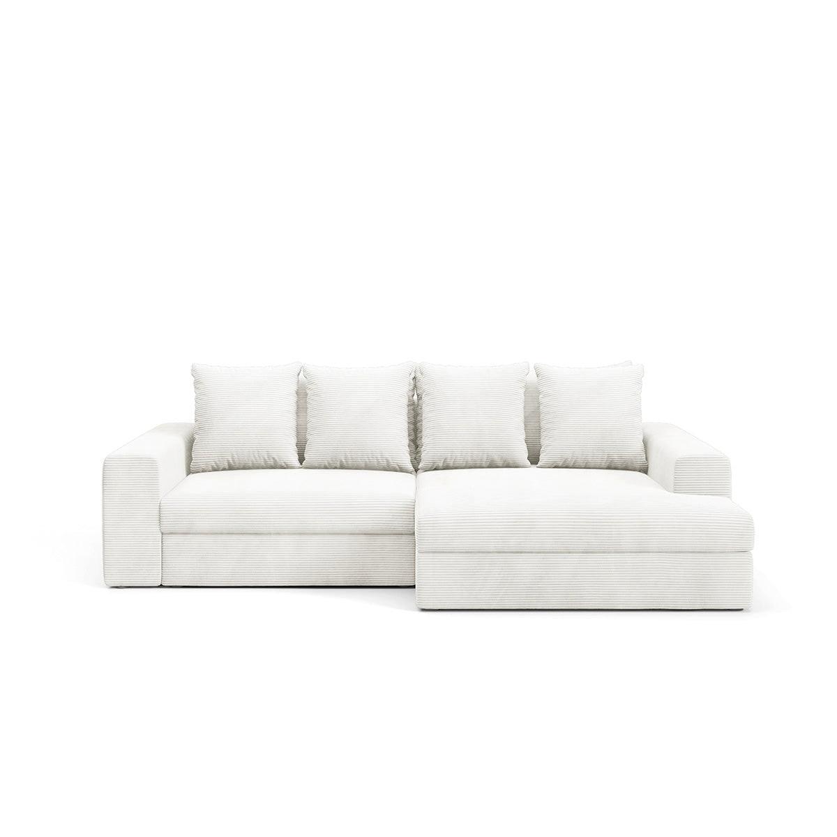 ECKSOFA Paola 3 Sitzplätze Cremeweiß - Weiß, Holz (272/167cm) - Petits-meubles