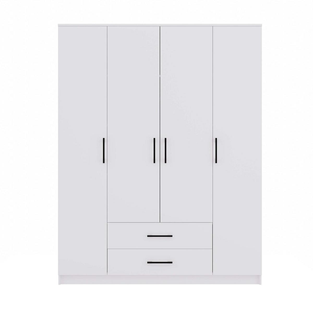 KLEIDERSCHRANK Weiß 160/205/52 - Weiß, Holzwerkstoff (160/205/52cm) - RAUMHIRSCH FURNITURE