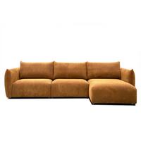 ECKSOFA TAUER 5-Sitzer, honig - Schwarz/Honig, Holzwerkstoff/Kunststoff (294/173cm) - Wozimo