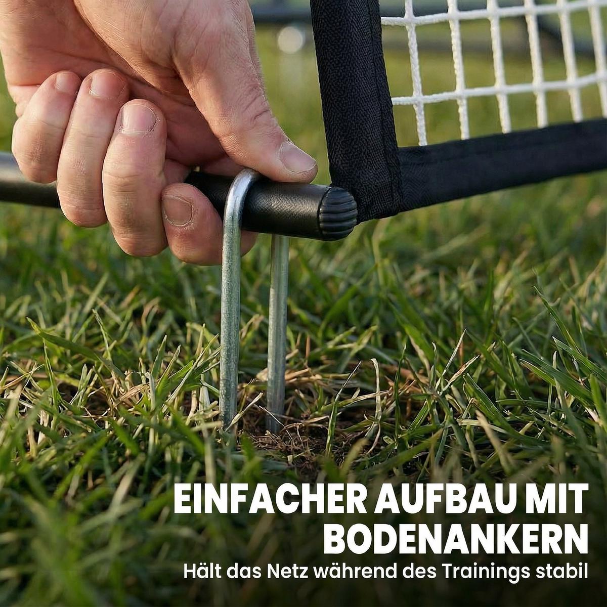 REBOUNDER Metall Fiberglas Schwarz - Schwarz, Metall (94/200cm) - SPORTNOW