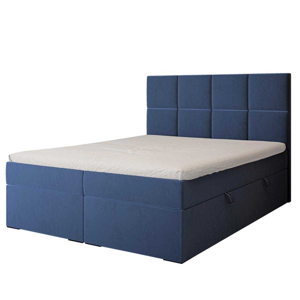 BOXBETT 120x200 cm mit Topper - Blau, Textil (180/200cm) - Idohome