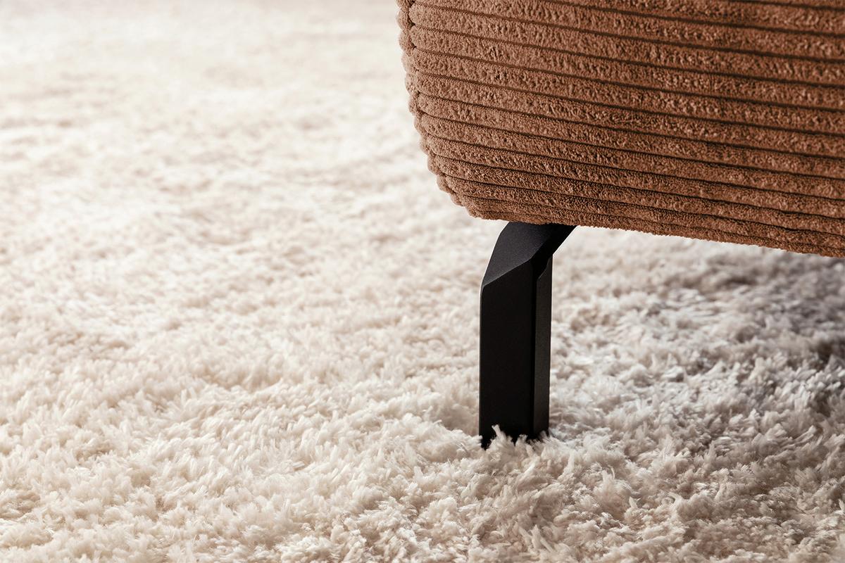 ECKSOFA DELIA Braun Cord - Schwarz/Braun, Textil/Metall (312/219cm) - KAWOLA