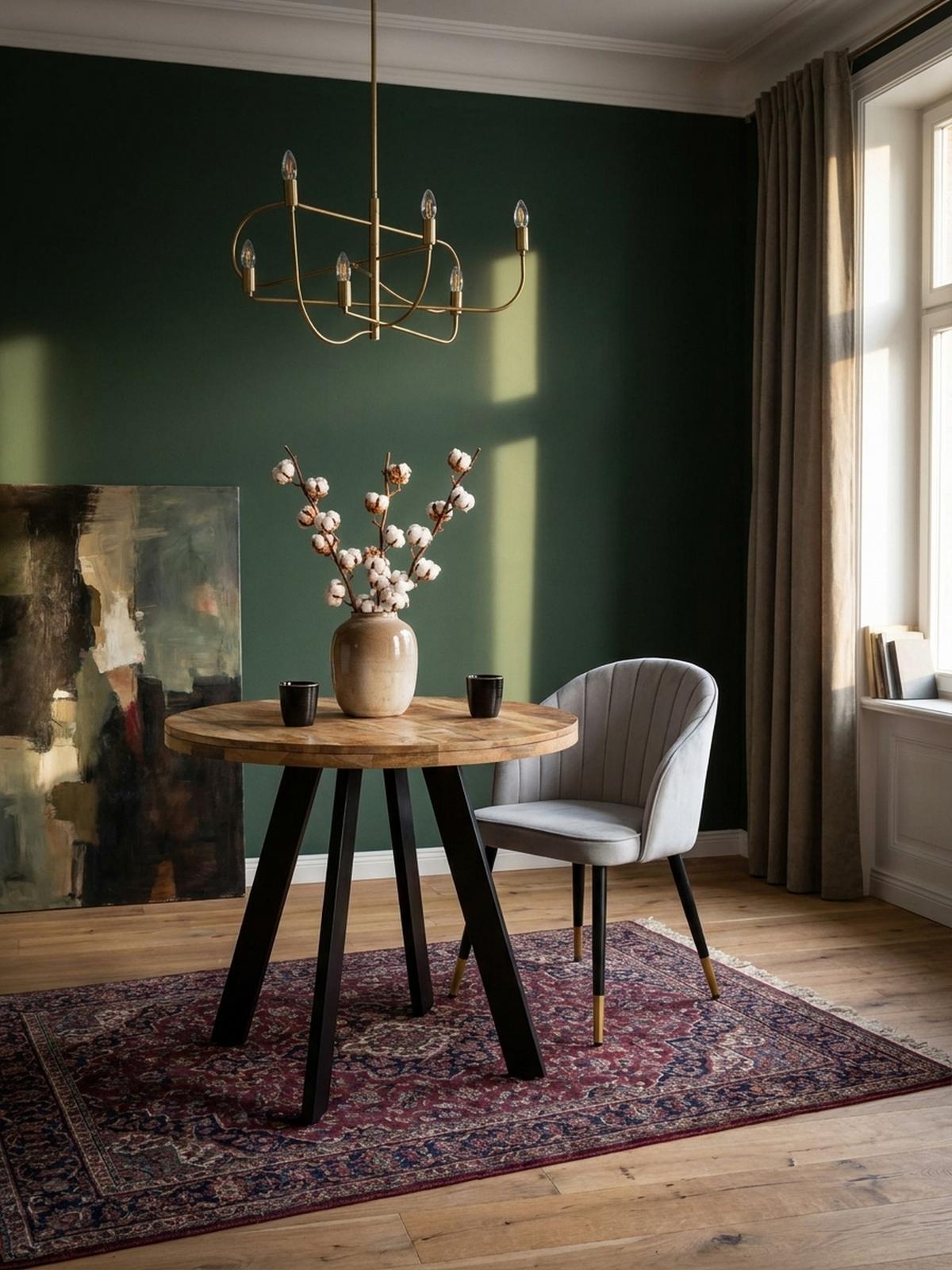 ESSZIMMERTISCH – Rund Mango Massivholz 80x80x75 cm Metallbeine Modern - Schwarz/Braun, Holz/Metall (80/80/75cm) - KADIMA DESIGN