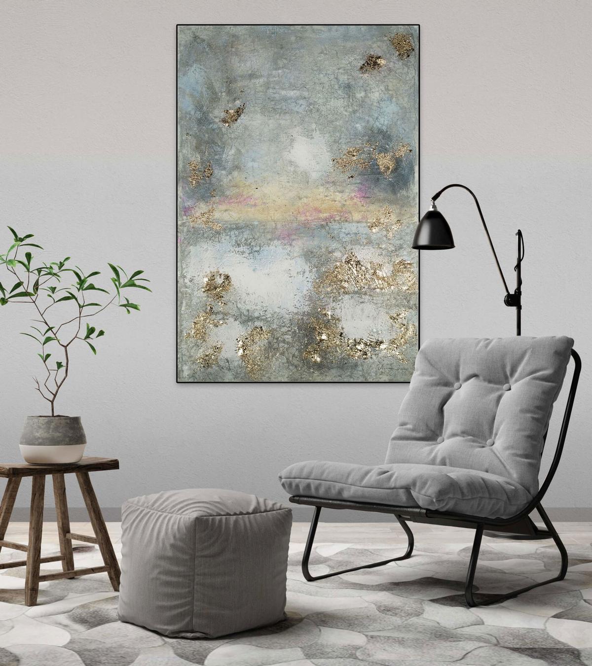 ACRYLBILD HANDGEMALT 80/120 cm - Grau, Holz/Textil (80/120cm) - KUNSTLOFT