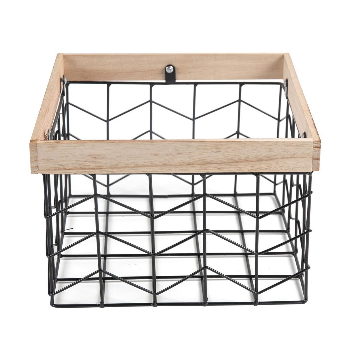 METALLKÖRBE BOHAI 3er Set natur, schwarz - Naturfarben, Metall (32/26/32cm) - IDIMEX