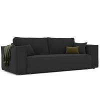 SOFA mit Schlaffunktion und Bettkasten, Schwarz - Schwarz, Holzwerkstoff/Textil (240/84/105cm) - Idohome