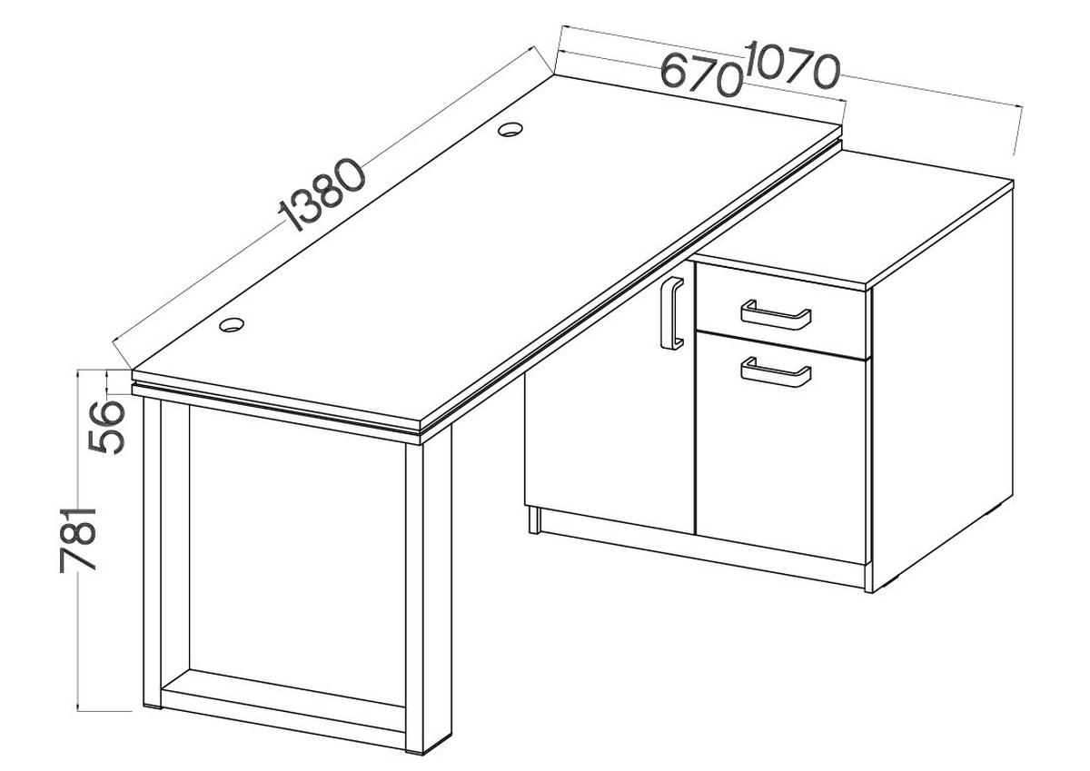 SCHREIBTISCH MALTESA 138x67x78,1 cm Bürotisch Computertisch, Grau - Grau, Holzwerkstoff (67/138/78.1cm) - MASSENO