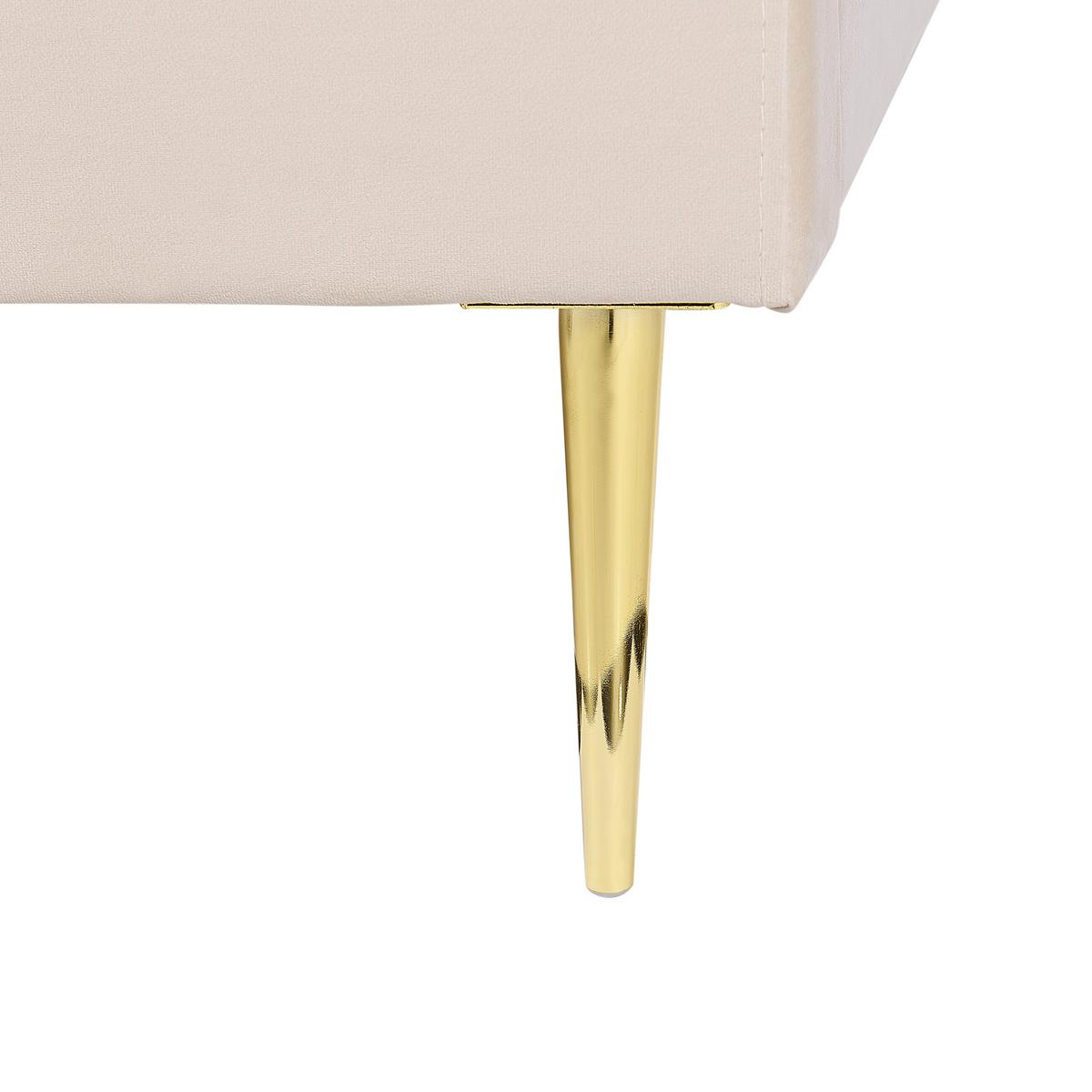 POLSTERBETT 180/200cm Helles Beige Flayat - Beige/Goldfarben, Textil (180/200cm) - Beliani
